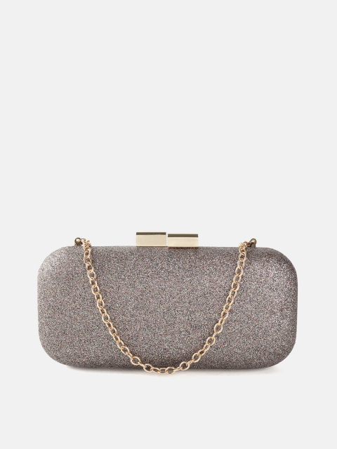

DressBerry Charcoal Grey Shimmer Box Clutch