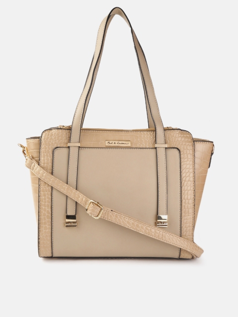

Mast & Harbour Beige Croc Textured Shoulder Bag