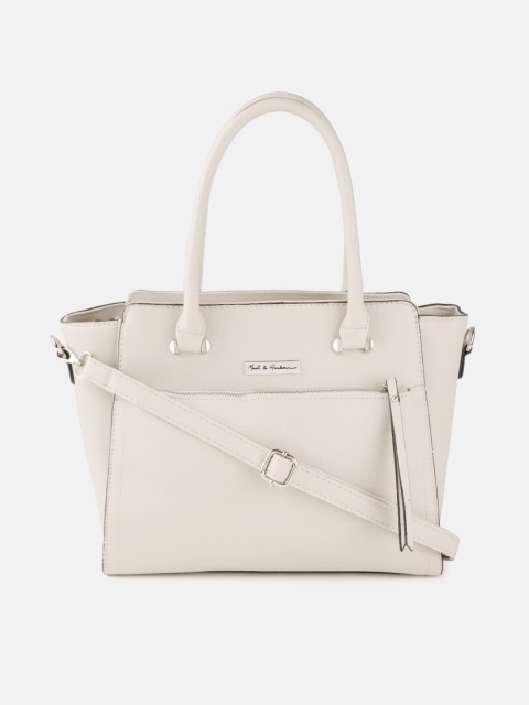 

Mast & Harbour Off-White Solid Handheld Bag