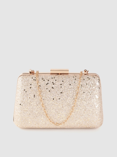 

Anouk Gold-Toned Glitter Box Clutch