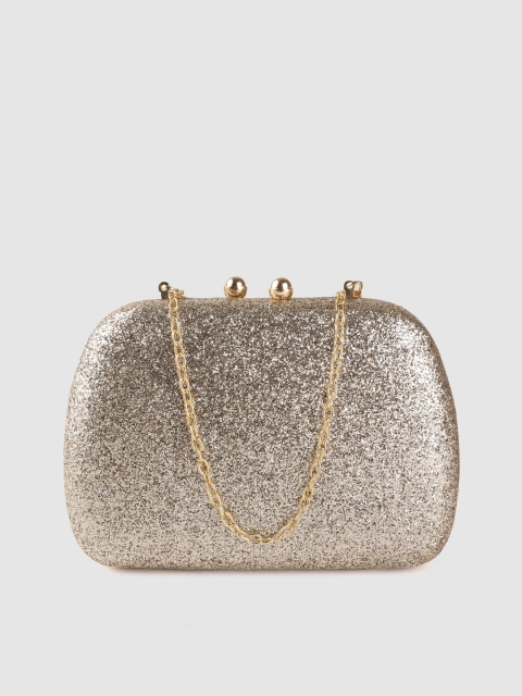 

Anouk Gold-Toned Glitter Box Clutch