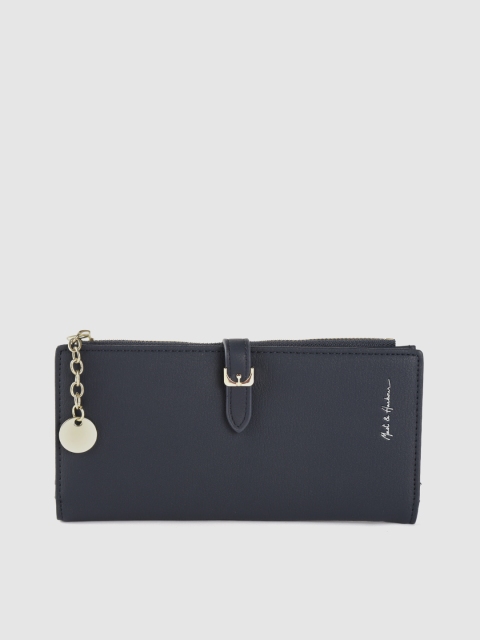 

Mast & Harbour Women Navy Blue Solid Two Fold Wallet