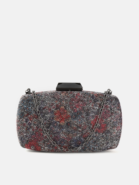 

DressBerry Navy Blue & Pink Textured Box Clutch