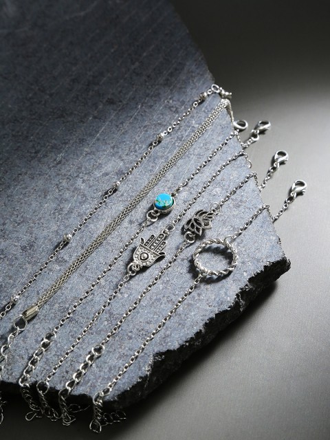 

Jewels Galaxy Set of 6 Silver-Plated Bracelets