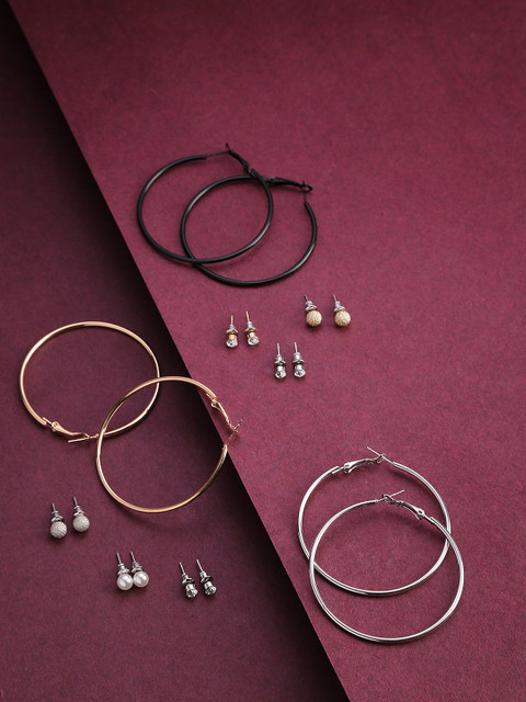 

Jewels Galaxy Set of 9 Copper-Plated Earrings, Gold