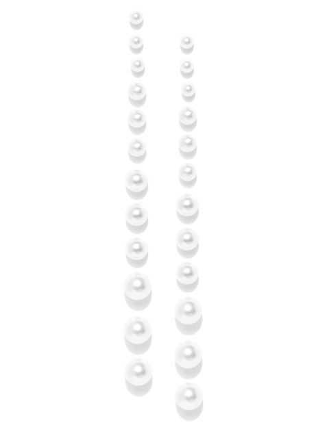 

Jewels Galaxy Set of 12 Off-White Beaded Spherical Studs