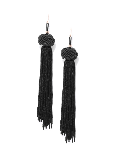 

Jewels Galaxy Black Tasselled Drop Earrings