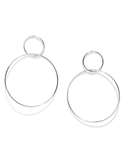 

Jewels Galaxy Silver-Plated Circular Drop Earrings
