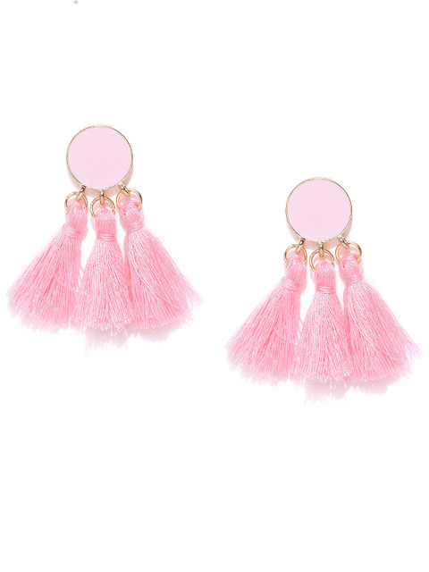 

Jewels Galaxy Pink Tasselled Contemporary Drop Earrings