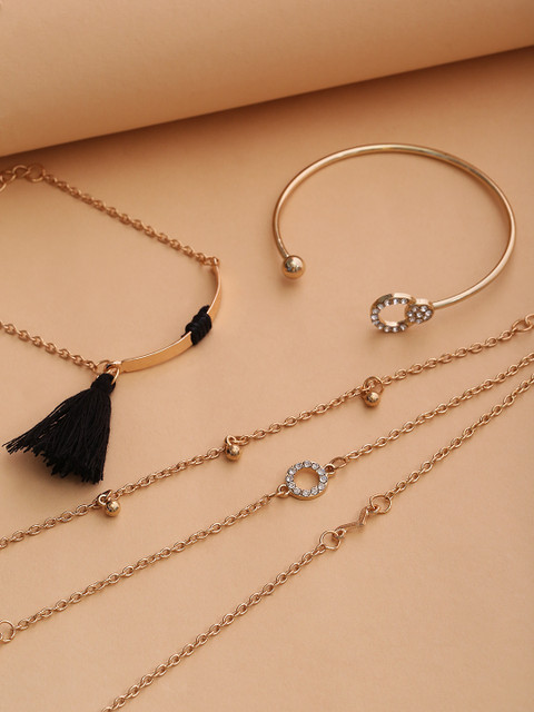 

Jewels Galaxy Set of 5 Gold-Plated Bracelets