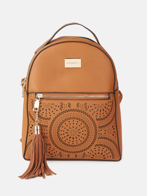 

DressBerry Women Tan Brown Laser Cut Backpack