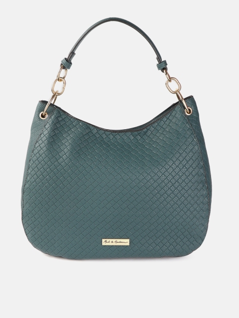 

Mast & Harbour Teal Green Textured Hobo Bag