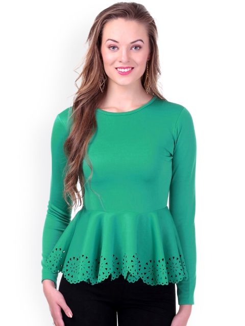 

SASSAFRAS Green Peplum Top