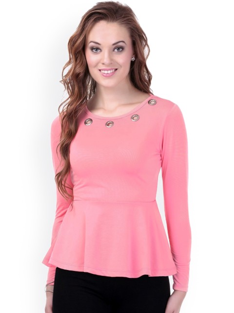 

SASSAFRAS Pink Peplum Top