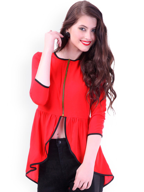 

SASSAFRAS Red Peplum Top