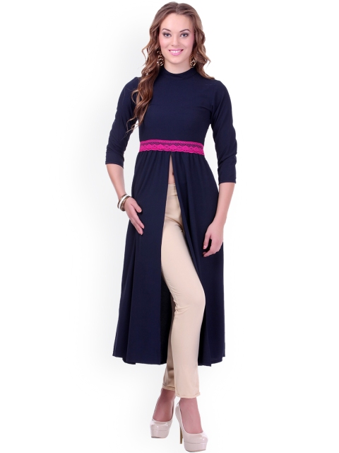 

SASSAFRAS Navy Maxi Top, Navy blue