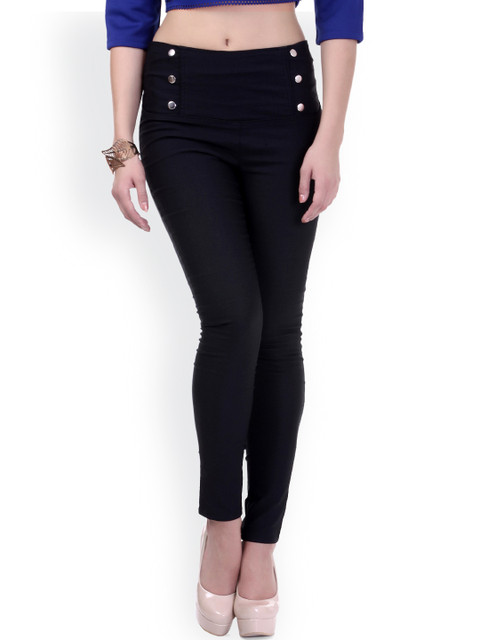 Sassafras Black Solid Jeggings for 