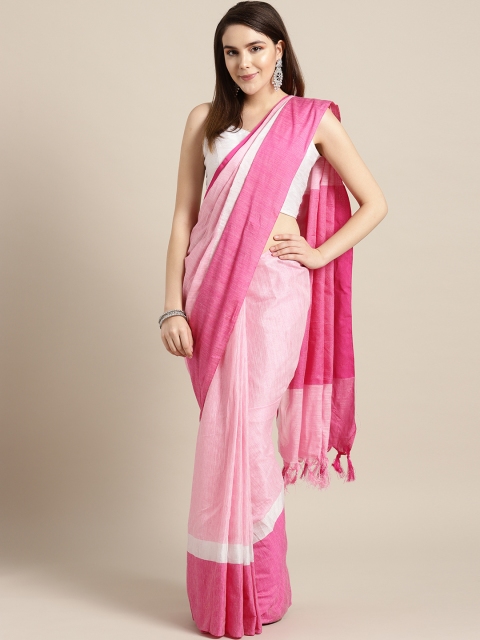 

Ishin Pink Solid Saree