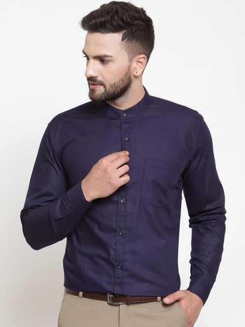 

JAINISH Men Navy Blue Classic Slim Fit Solid Formal Shirt
