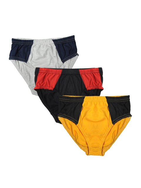 

TINY HUG Boys Pack of 3 Assorted Basic Briefs C&S3-70, Yellow