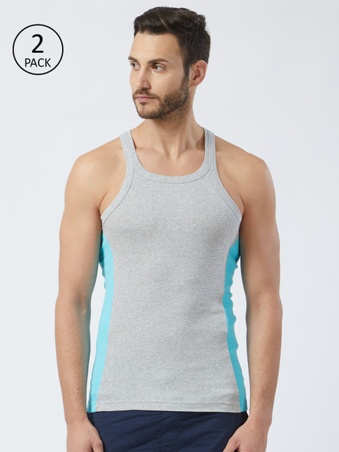 

Fruit of the loom Men Pack of 2 Innerwear Vests MFV01-N-2P-C1, Grey