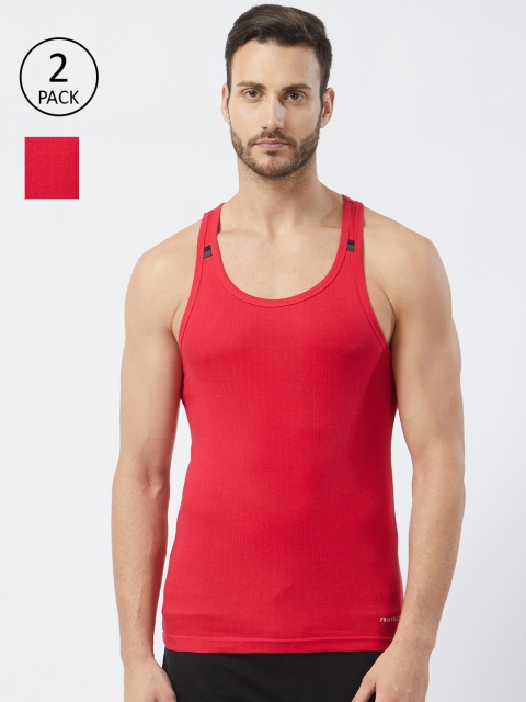 

Fruit of the loom Men Pack of 2 Innerwear Vests MFV03-N-2P-C4, Red