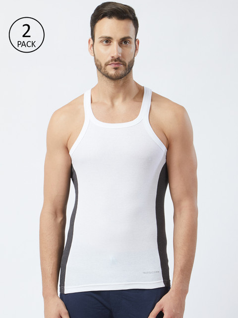 

Fruit of the loom Men Pack of 2 Innerwear Vests MFV01-N-2P-C5, White