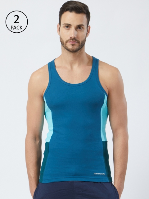 

Fruit of the loom Men Pack of 2 Innerwear Vests MFV02-N-2P-C2, Blue
