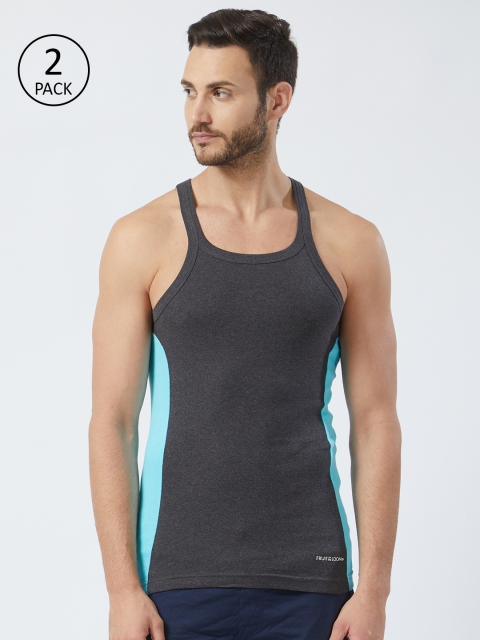 

Fruit of the loom Men Pack of 2 Innerwear Vests MFV01-N-2P-C3, Grey