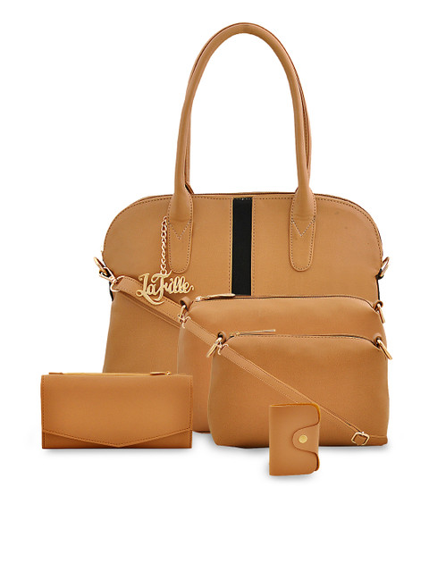 

LaFille Set of 5 Tan Brown Solid Handbags