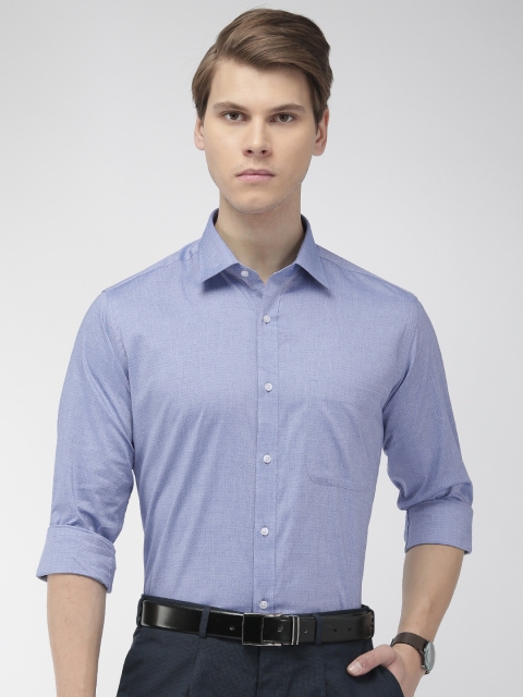 

Raymond Men Blue Slim Fit Self Design Formal Shirt