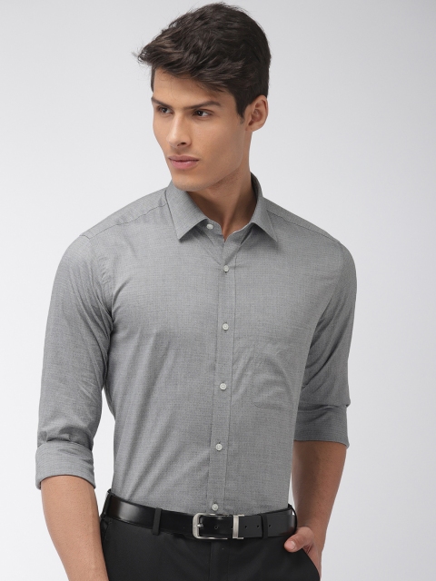 

Raymond Men Grey Slim Fit Self Design Formal Shirt