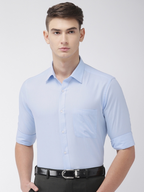 

Raymond Men Blue Slim Fit Self Design Formal Shirt