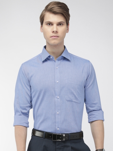 

Raymond Men Blue Slim Fit Self Design Formal Shirt