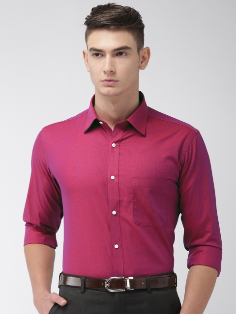

Raymond Men Red & Purple Slim Fit Solid Formal Shirt