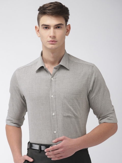 

Raymond Men Grey Slim Fit Self Design Formal Shirt