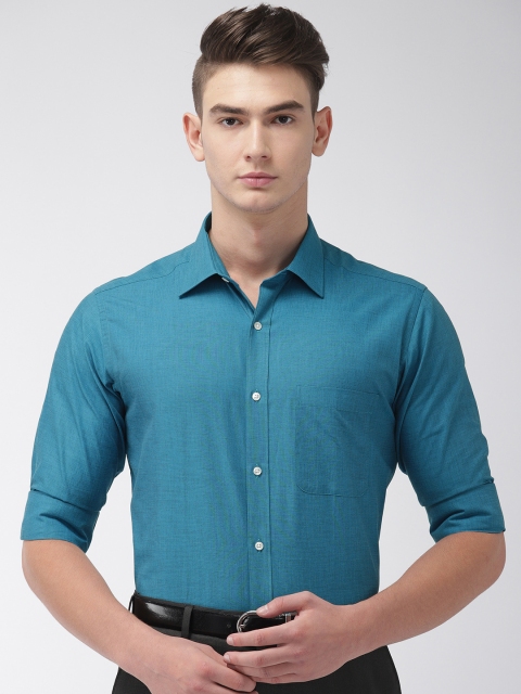 

Raymond Men Teal Blue Slim Fit Solid Formal Shirt