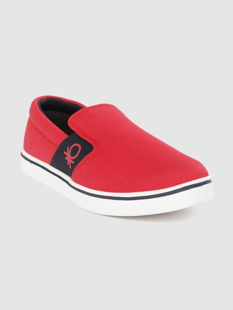 

United Colors of Benetton Men Red Slip-On Sneakers