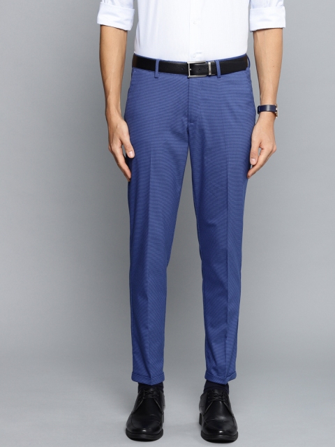 

Louis Philippe Men Blue Slim Fit Self Design Chinos