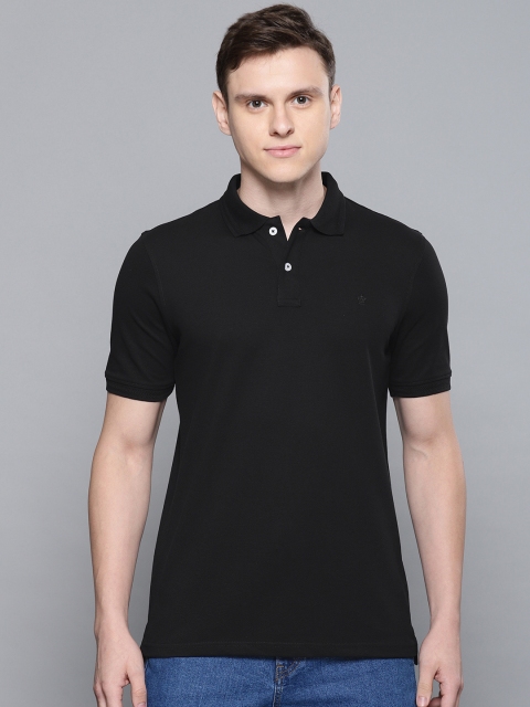 

Louis Philippe Men Black Solid Polo Collar T-shirt