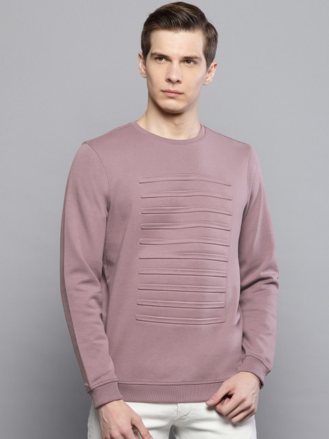 

Louis Philippe Ath.Work Men Mauve Solid Sweatshirt