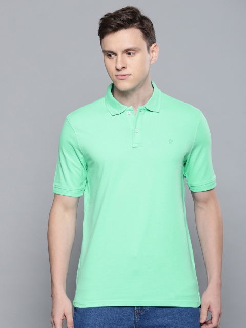 

Louis Philippe Men Green Solid Polo Collar T-shirt