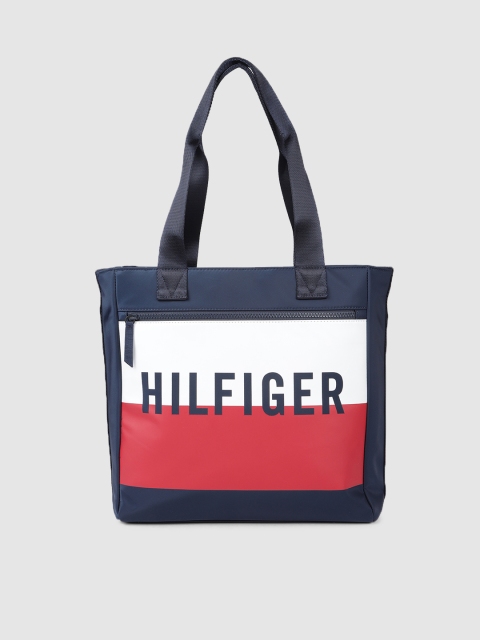 

Tommy Hilfiger Navy Blue & Red Colourblocked Shoulder Bag