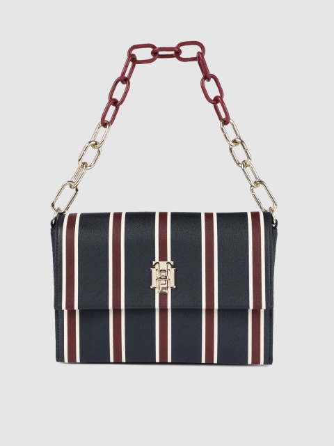 

Tommy Hilfiger Blue & Off-White Striped Sling Bag
