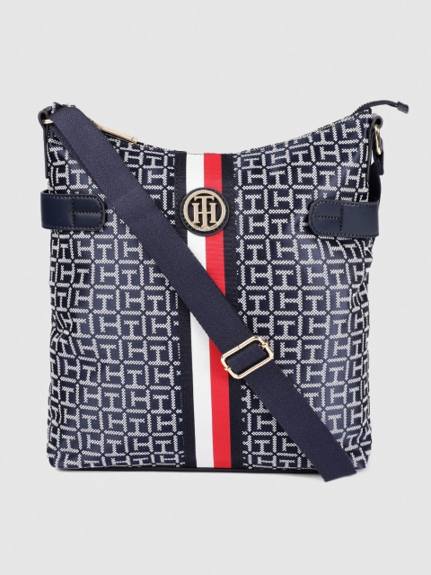 

Tommy Hilfiger Blue & White Printed Sling Bag