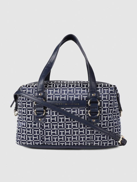 

Tommy Hilfiger Blue Self Design Handheld Bag