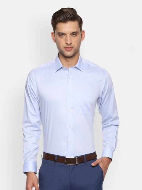 

Louis Philippe Men Blue Slim Fit Self Design Formal Shirt