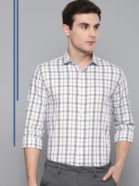 

Louis Philippe Ath.Work Men White & Black Super Slim Fit Checked Smart Casual Shirt