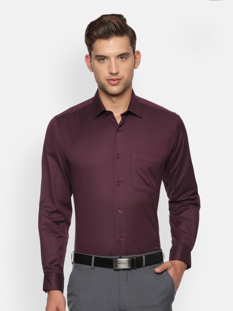 

Louis Philippe Men Maroon Slim Fit Self Design Formal Shirt