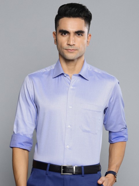 

Louis Philippe Men Blue Slim Fit Self Design Formal Shirt